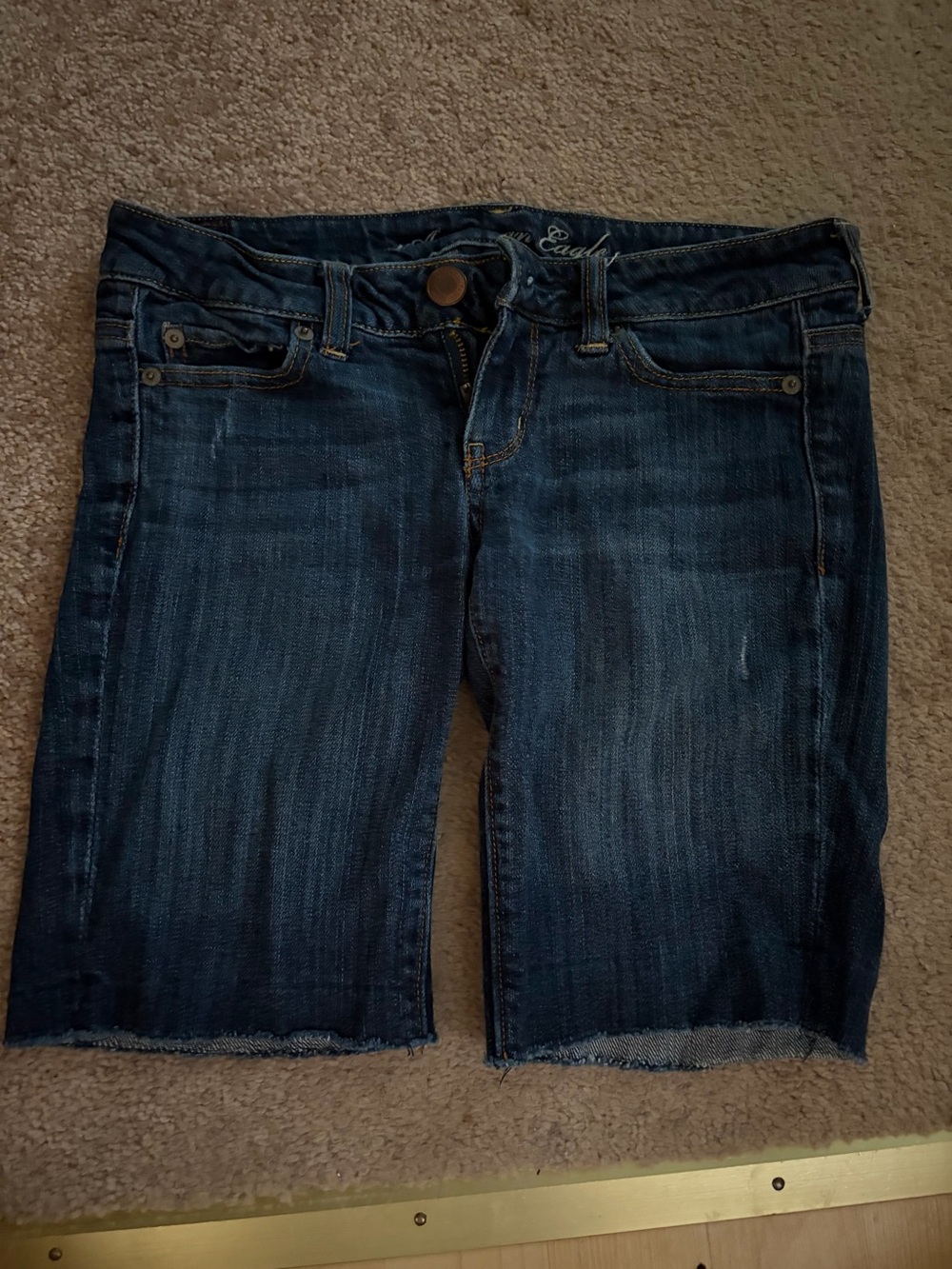 American Eagle Outfitters Dark Blue Stretch Denim Shorts
